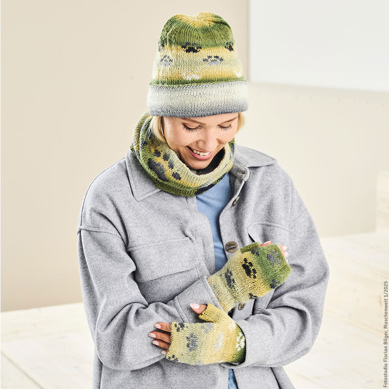Damenmütze mit Loop und Armstulpen "Year Socks" 109327.7-9