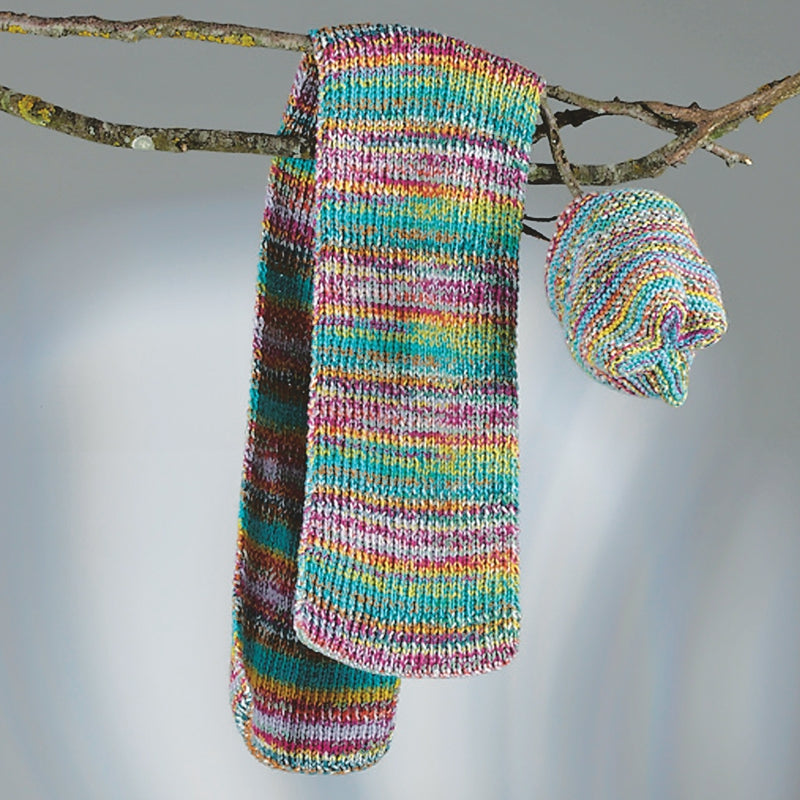 Kindermütze & Schal "Feinstrumpf Color" 756137