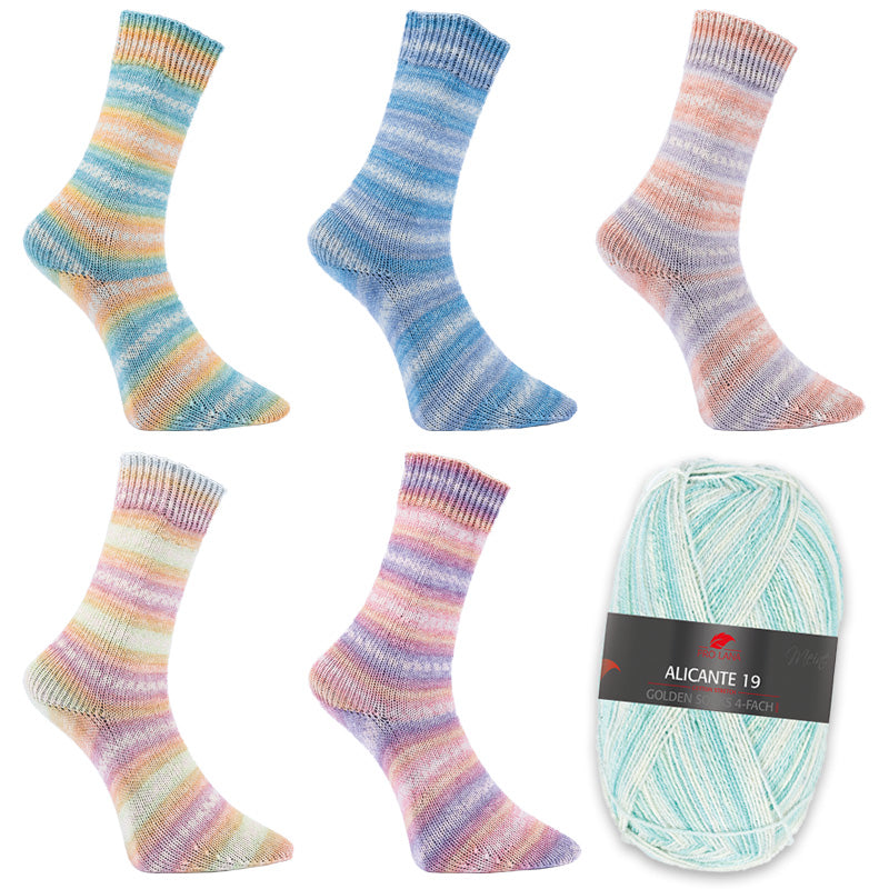 600 g Sparpaket "Golden Socks 4f. Alicante 19"