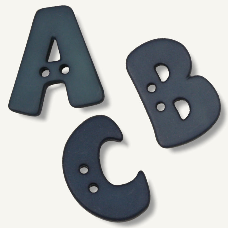 Alphabetknopf blau (einzeln)