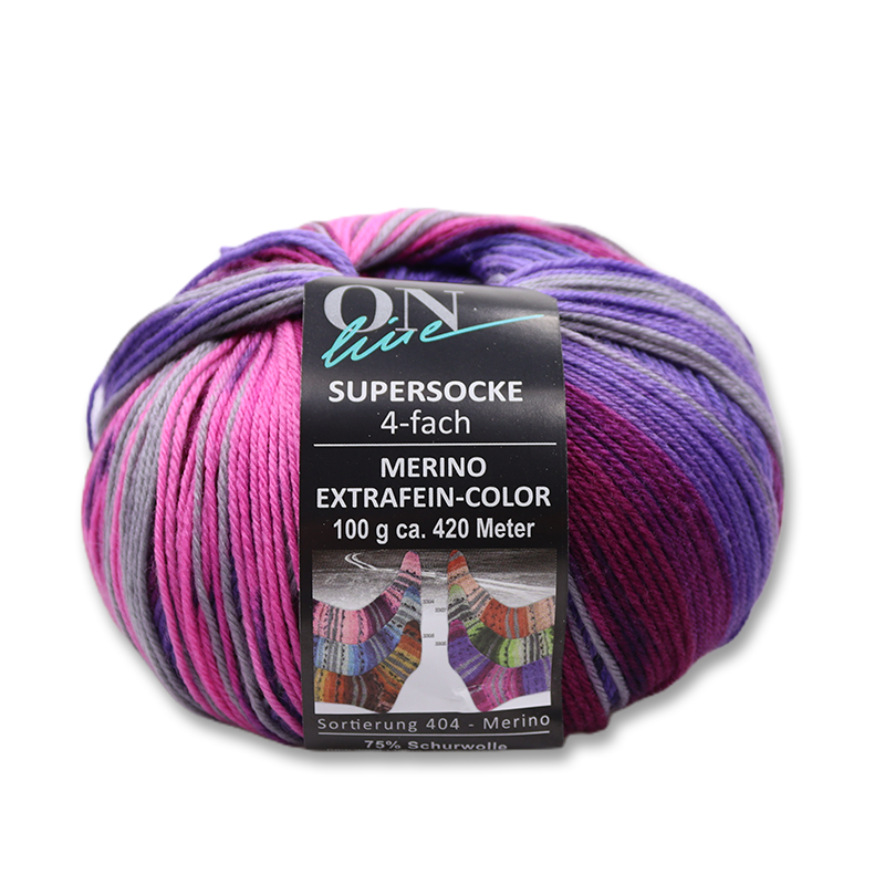 Supersocke 404 Merino Extrafein Color 4f.