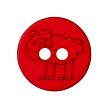 Knopf Schaf rot
