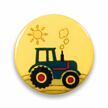 Knopf Traktor gelb