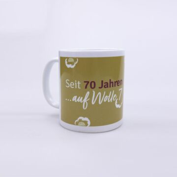 Jubiläumstasse "70 Jahre auf Wolle 7" II