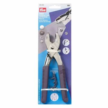 Pliers for press fasteners, eylets and piercing