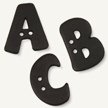 Alphabetknopf schwarz (einzeln)